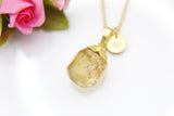 Gold Natural Citrine Necklace, Best Mother's Day Gift, November Birthday's Gift, Gemstone, Birthstone, Graduation, Christmas Gift, N3451