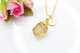 Gold Natural Citrine Necklace, Best Mother's Day Gift, November Birthday's Gift, Gemstone, Birthstone, Graduation, Christmas Gift, N3451