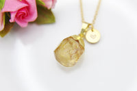 Gold Natural Citrine Necklace, Best Mother's Day Gift, November Birthday's Gift, Gemstone, Birthstone, Graduation, Christmas Gift, N3451