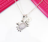 Mother Daughter Gift Necklace, Mother's Day Gift, Gifts for Mom, Mom Necklace, Silver Crab Necklace, Beach Ocean Gift, N2940