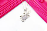 Mother Daughter Gift Necklace, Mother's Day Gift, Gifts for Mom, Mom Necklace, Silver Crab Necklace, Beach Ocean Gift, N2940