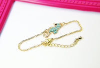 Seahorse Bracelet, Gold Seahorse Bracelet, Sea Ocean Jewelry, Mother's Day Gift, N1308