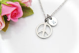 Peace Symbol Necklace, Christmas Gifts, Mothers Day, Valentine's Day, Birthday, Thank You, Appreciation, Mentor, Personalized Gift, N3499
