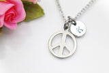 Peace Symbol Necklace, Christmas Gifts, Mothers Day, Valentine's Day, Birthday, Thank You, Appreciation, Mentor, Personalized Gift, N3499