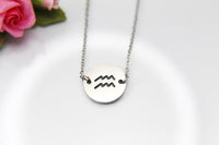 Aquarius Necklace, Aquarius Zodiac Gift, January February Birthdays Gift, Christmas Gift, Thank You Gift, Appreciation Gift, Mentor, N3518