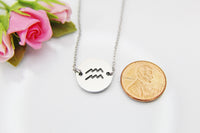 Aquarius Necklace, Aquarius Zodiac Gift, January February Birthdays Gift, Christmas Gift, Thank You Gift, Appreciation Gift, Mentor, N3518