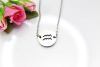 Aquarius Necklace, Aquarius Zodiac Gift, January February Birthdays Gift, Christmas Gift, Thank You Gift, Appreciation Gift, Mentor, N3518