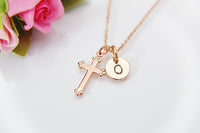 Cross Necklace, Rose Gold Cross, Best Birthday Gift for Girl Friends, Christmas Gift, Thank You Gift, Appreciation Gift, Mentor Gift, N3540