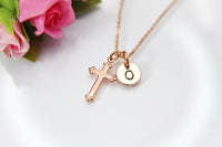 Cross Necklace, Rose Gold Cross, Best Birthday Gift for Girl Friends, Christmas Gift, Thank You Gift, Appreciation Gift, Mentor Gift, N3540