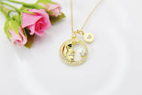 Moon Star Necklace, Gold Crescent Moon Face Star, Birthday Gift, Graduation Gift, Christmas Gift, Thank You Gift, Appreciation Gift, N3552