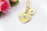 Heart Necklace, Gold Heart Evil Eye, Birthday Gift, Graduation Gift, Christmas Gift, Thank You Gift, Appreciation Gift, N3554