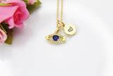 Evil Eye Necklace, Gold Blue Evil Eye, Birthday Gift, Graduation Gift, Christmas Gift, Thank You Gift, Appreciation Gift, N3565