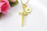 Cross Necklace, Gold Christ Cross, Birthday Gift, Graduation Gift, Christmas Gift, Thank You Gift, Appreciation Gift, N3566