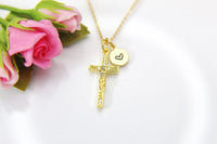 Cross Necklace, Gold Christ Cross, Birthday Gift, Graduation Gift, Christmas Gift, Thank You Gift, Appreciation Gift, N3566