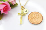 Cross Necklace, Gold Christ Cross, Birthday Gift, Graduation Gift, Christmas Gift, Thank You Gift, Appreciation Gift, N3566