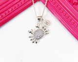 Mother Daughter Gift Necklace, Mother's Day Gift, Gifts for Mom, Mom Necklace, Silver Crab Necklace, Beach Ocean Gift, N2940