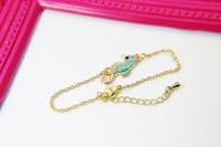 Seahorse Bracelet, Gold Seahorse Bracelet, Sea Ocean Jewelry, Mother's Day Gift, N1308