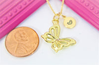 Butterfly Necklace, Gold Butterfly, Personalized, Birthday Gift, Graduation Gift, Christmas Gift, Thank You Gift, Appreciation Gift, N3568