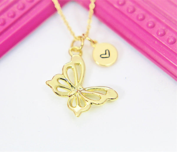 Butterfly Necklace, Gold Butterfly, Personalized, Birthday Gift, Graduation Gift, Christmas Gift, Thank You Gift, Appreciation Gift, N3568