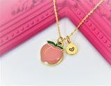 Peach Necklace, Gold Peach, Personalized, Birthday Gift, Graduation Gift, Christmas Gift, Thank You Gift, Appreciation Gift, N3582
