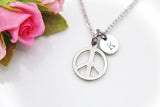 Peace Symbol Necklace, Christmas Gifts, Mothers Day, Valentine's Day, Birthday, Thank You, Appreciation, Mentor, Personalized Gift, N3499