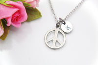 Peace Symbol Necklace, Christmas Gifts, Mothers Day, Valentine's Day, Birthday, Thank You, Appreciation, Mentor, Personalized Gift, N3499