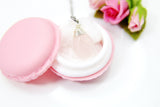 Rose Quartz Teardrop Necklace, Silver Wire Wrapped Gemstone Pendant, N2757