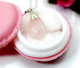 Rose Quartz Necklace, Natural Rose Quartz Gemstone Jewelry, N2757