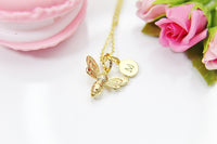 Bee Necklace, 18K Gold Plated Bee, Personalized, Birthday Gift, Graduation Gift, Christmas Gift, Thank You Gift, Appreciation Gift, N3595
