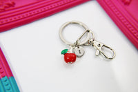 Red Apple Keychain, Personalized, Birthday Gift, Graduation Gift, Christmas Gift, Thank You Gift, Appreciation Gift, N3604