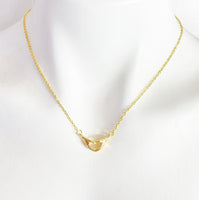 Gold Heart Hand Necklace, Congratulations Gift,  Pregnancy Gift, N3610