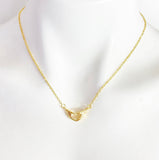 Gold Heart Hand Necklace, Congratulations Gift,  Pregnancy Gift, N3610