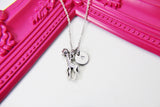 Giraffe Necklace, Silver Giraffe Charm, N2370A