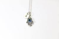 Hamsa Blue Evil Eye Necklace, Personalized Gifts, Christmas Gifts, Birthday Gift, Appreciation Gift, Thank You Gift, Retirement Gifts, N3671