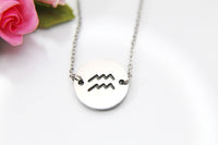Aquarius Necklace, Aquarius Zodiac Gift, January February Birthdays Gift, Christmas Gift, Thank You Gift, Appreciation Gift, Mentor, N3518