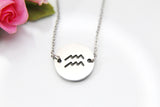 Aquarius Necklace, Aquarius Zodiac Gift, January February Birthdays Gift, Christmas Gift, Thank You Gift, Appreciation Gift, Mentor, N3518