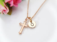 Cross Necklace, Rose Gold Cross, Best Birthday Gift for Girl Friends, Christmas Gift, Thank You Gift, Appreciation Gift, Mentor Gift, N3540