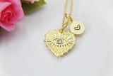 Heart Necklace, Gold Heart Evil Eye, Birthday Gift, Graduation Gift, Christmas Gift, Thank You Gift, Appreciation Gift, N3554
