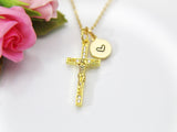 Cross Necklace, Gold Christ Cross, Birthday Gift, Graduation Gift, Christmas Gift, Thank You Gift, Appreciation Gift, N3566