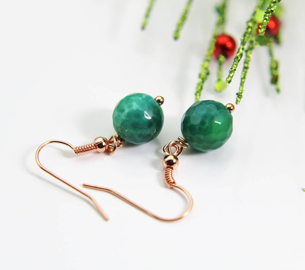 Agate Earrings, Natural Gemstone Jewelry, N3705