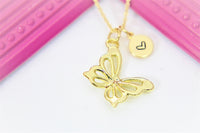 Butterfly Necklace, Gold Butterfly, Personalized, Birthday Gift, Graduation Gift, Christmas Gift, Thank You Gift, Appreciation Gift, N3568