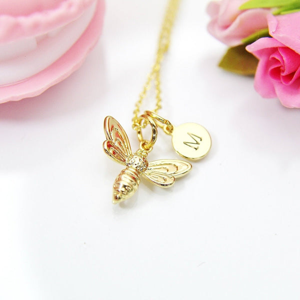 Bee Necklace, 18K Gold Plated Bee, Personalized, Birthday Gift, Graduation Gift, Christmas Gift, Thank You Gift, Appreciation Gift, N3595