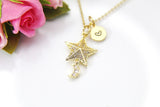 Star Moon Necklace, 18K Gold Plated Moon Star, Birthday Gift, Graduation Gift, Christmas Gift, Thank You Gift, Appreciation Gift, N3596