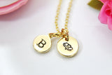 Poppy Necklace, Personalized Initial Charm, August Birthday Gift, N3738