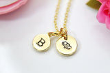 Poppy Necklace, Personalized Initial Charm, August Birthday Gift, N3738