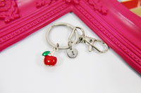 Red Apple Keychain, Personalized, Birthday Gift, Graduation Gift, Christmas Gift, Thank You Gift, Appreciation Gift, N3604