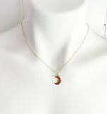 Moon Necklace, Gold Crescent Moon Pendants, Personalized, Birthday Gift, Graduation Gift, Christmas, Thank You, Appreciation Gift, N3609