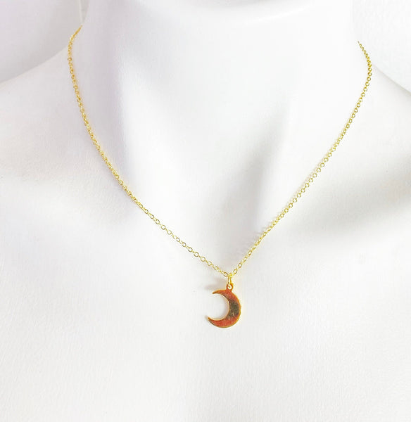 Moon Necklace, Gold Crescent Moon Pendants, Personalized, Birthday Gift, Graduation Gift, Christmas, Thank You, Appreciation Gift, N3609