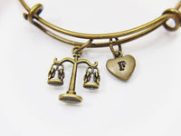 Libra Bracelet, Scales of Justice Bangle, Scales of Justice Charm, N1387H