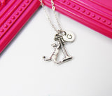 Silver Cat Stretching Post Charm Necklace, Cat Stretching Charm, Cat Stretch Post Charm, Pet Gift, Personalized Gift, Christmas Gift, N777